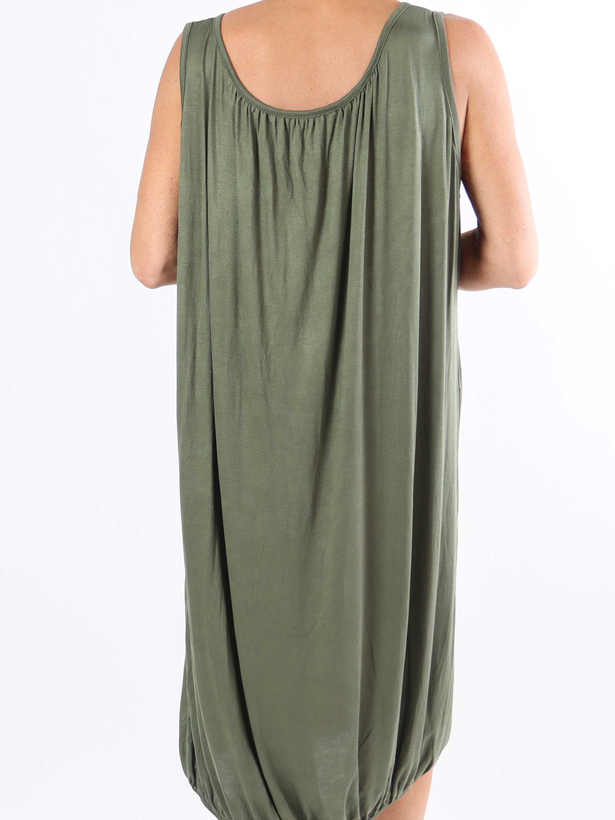 Miracle Sleeveless Dress - Basic klänning i viskos med resår nedtill